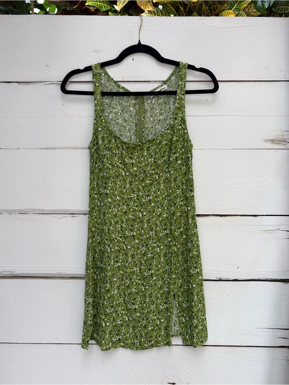 Reformation Noha Green Floral Mini Sleeveless Dress Size 2